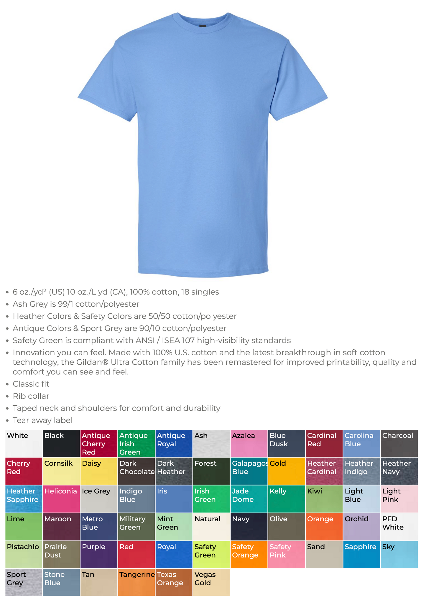Gildan 6oz Cotton Tee, S-XL
