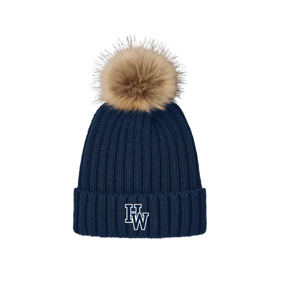 HW Faux Fur Pom Beanie - Cutler School