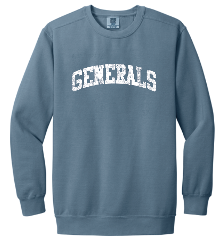 Generals Soccer Comfort Colors Crewneck Sweatshirt - Blue Jean