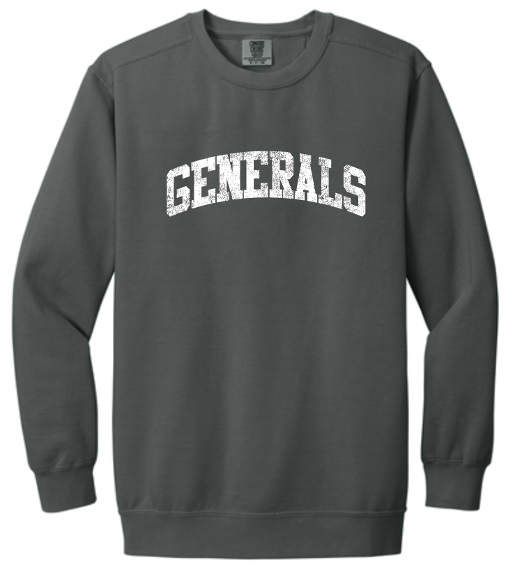 Generals Soccer Comfort Colors Crewneck Sweatshirt - Grey