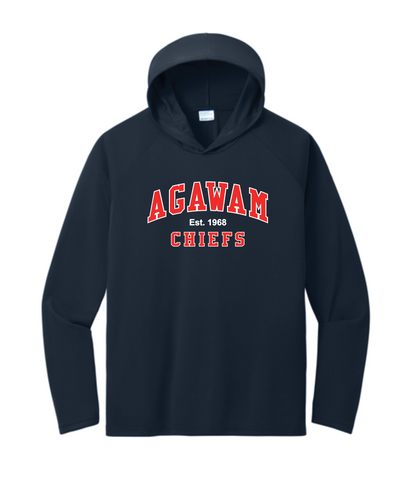 Hooded Long Sleeve Performance T (YOUTH and ADULT) - Agawam Hockey
